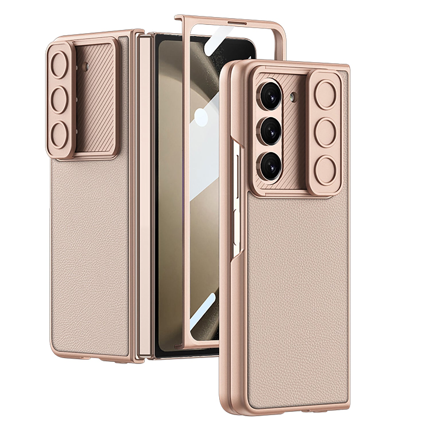 GKK beskyttelsescover til Samsung Galaxy Z Fold5 5G hård pc PU slankt telefoncover med hærdet glasfilm GKK beskyttelsescover til Samsung Galaxy Z Fold5 5G hård pc PU slankt telefoncover med hærdet glasfilm